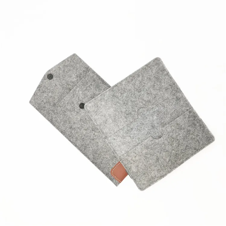 Customized Logo Needle Punched Felt Nonwoven Recycle Polyester Tablet Laptop Sleeves Carrying Bag Computer Envelope Felt Bag