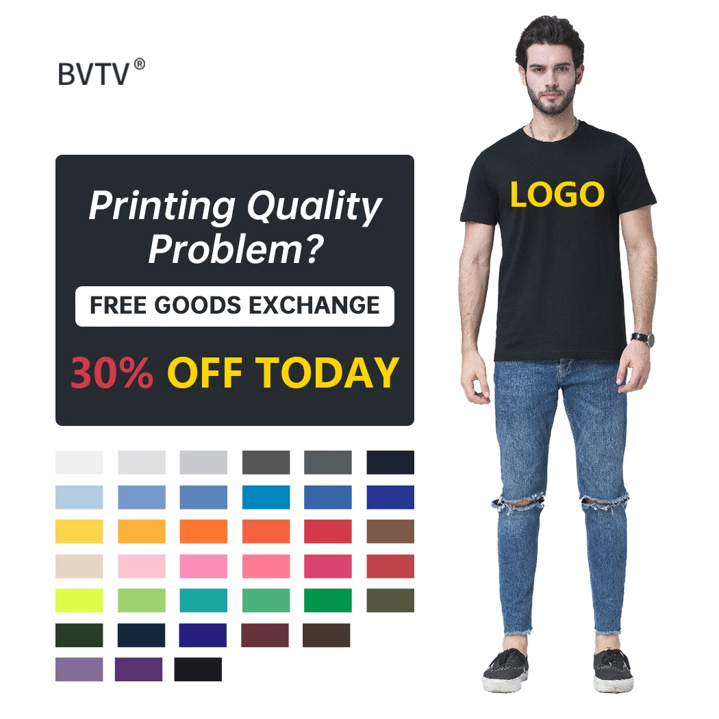 

Wholesale 100% Cotton Blank O-Neck Tshirt Customize Print LOGO T-Shirt Custom T Shirt Printing