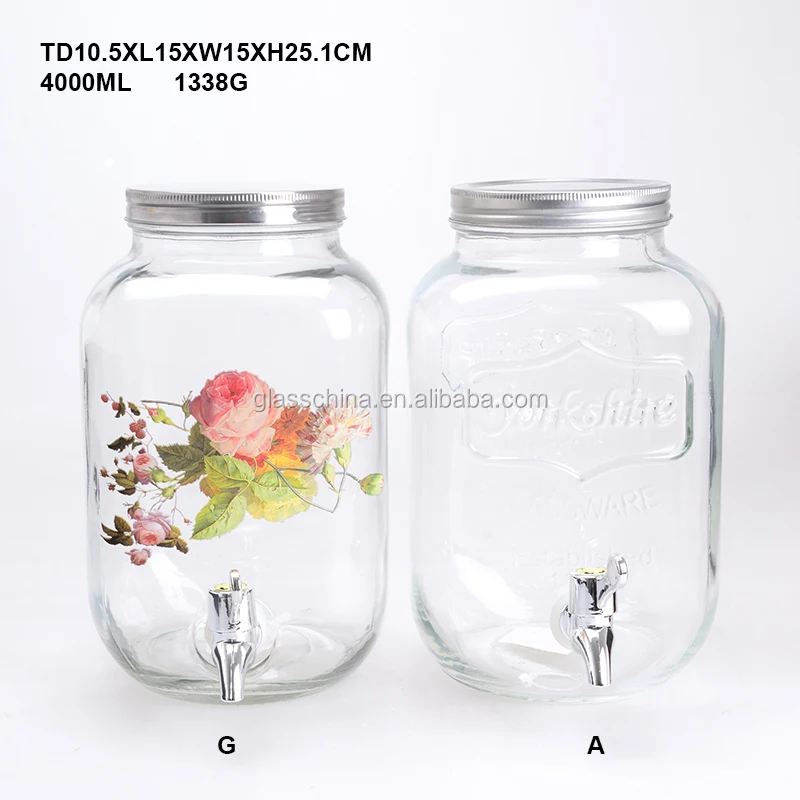 Ecofriendly 4 Liter Glass Beverage Dispenser With Tap Buy 4 Liter