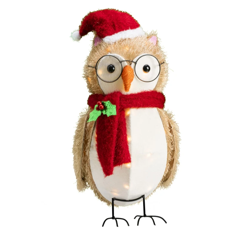 20IN 35L 3D Owl Home Decor Owl Christmas Ornaments Toy Sculpture Light