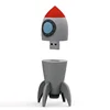 USB 2.0 interface company event gift customized logo printing 8GB PVC 3D rocket shape usb flash memory pen drive
