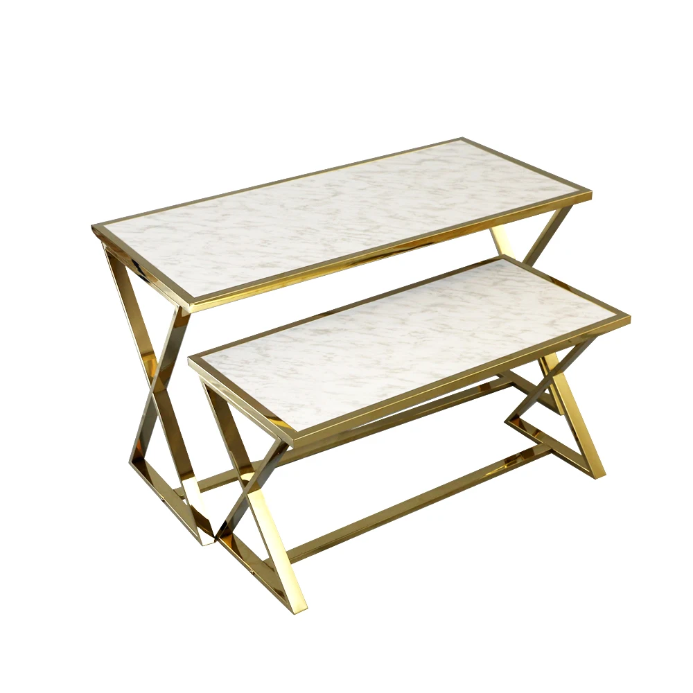 Retail Clothes Shop Gold Marble Grain Modern Display Table Buy Modern