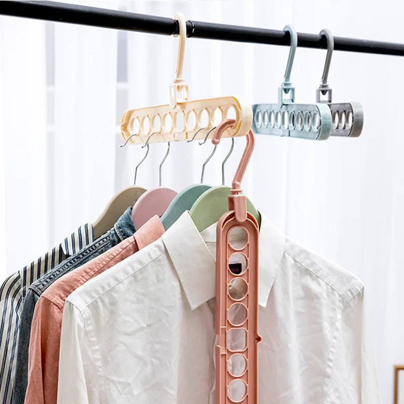 Multifunctional Space Saving 9hole Clothing Hanger 360 Rotating Magic