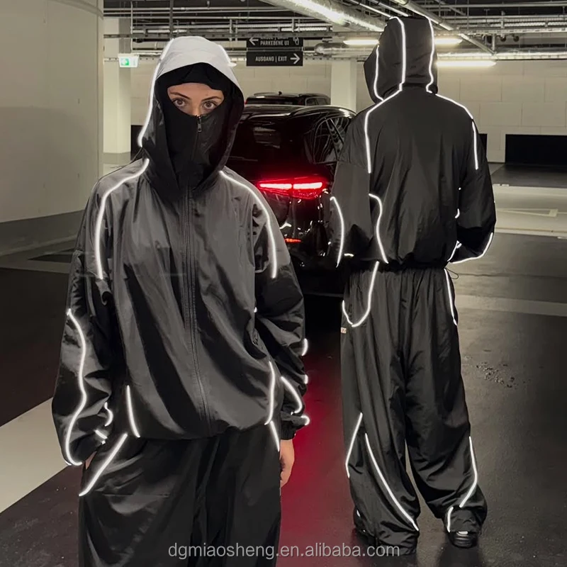 Custom Oversized Track Pant Sweatsuits Mask Ninja Jogging Set