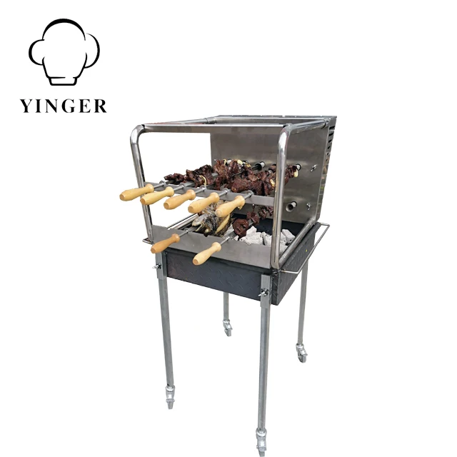 Home Use Brazilian Rotisserie Kit Stainless Steel Charcoal Bbq Grills