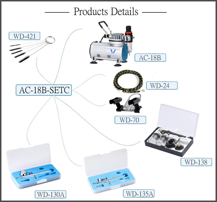 LinhaivetA hobby air brush gun mini airbrush machine compressor tanning kits