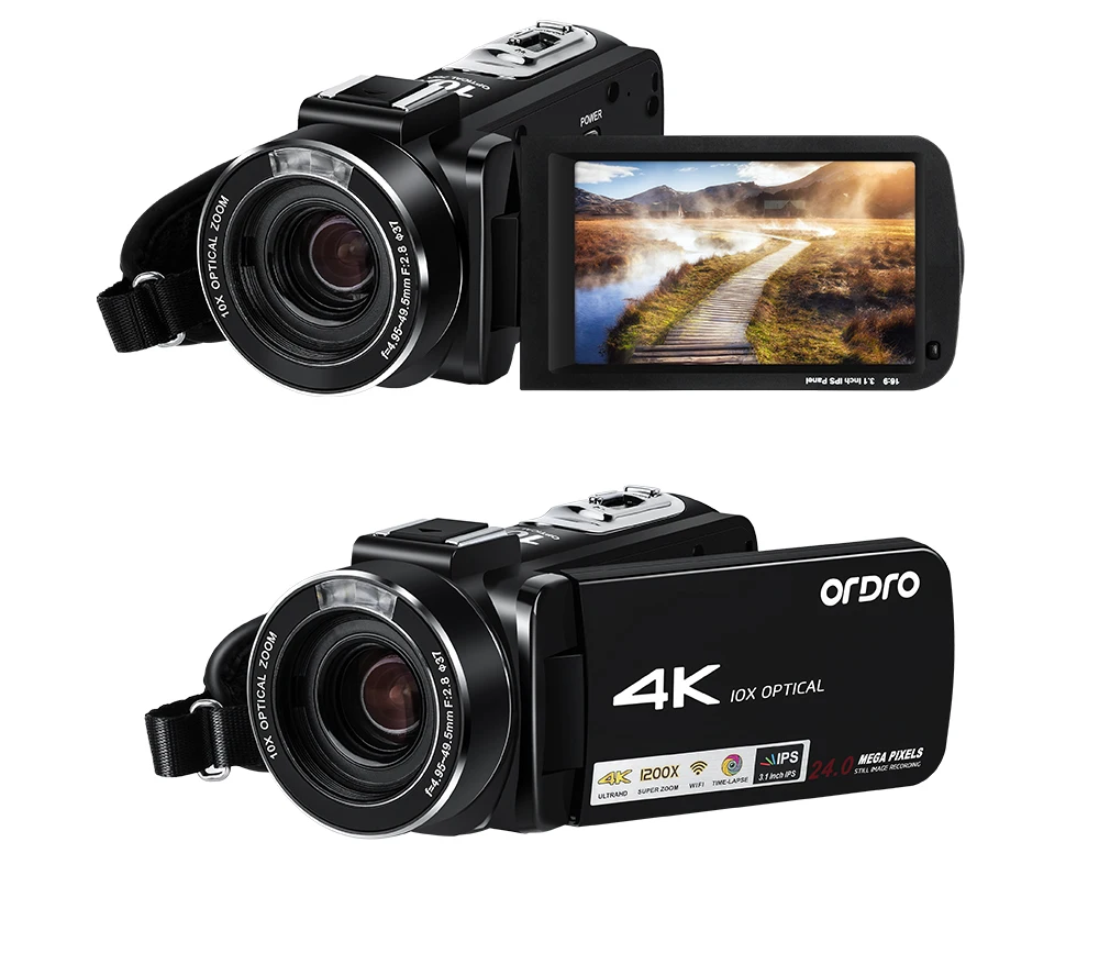 AC7 4K UHD10X Optical Zoom  Wifi Camcorder Vlog  Interview Wedding Video Camera