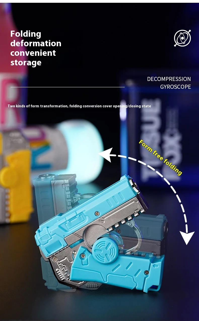 2-in-1 Modern & Classic Folding Rotary Decompression Lighter New Deformation Cyber Celebrity Gift Plastic Material for Smoke