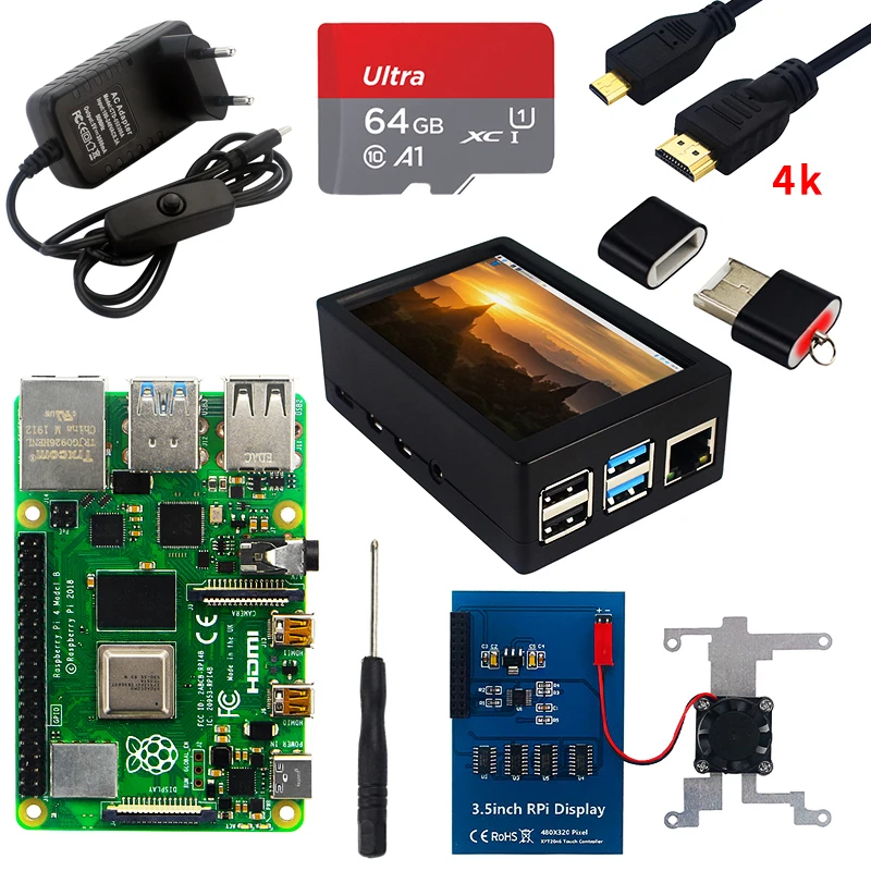 Raspberry Pi 3b with 32gb micro selling sd and power adapter