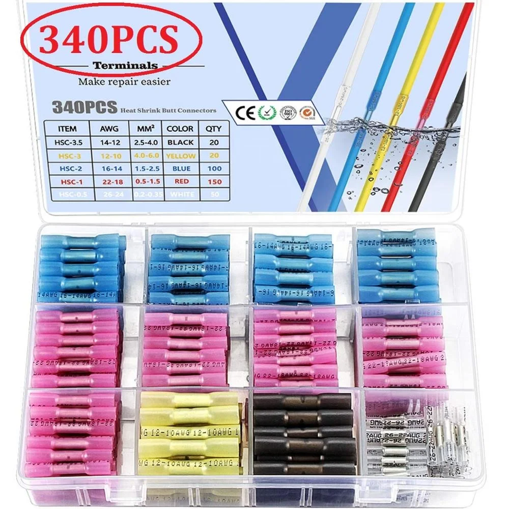 340pcs waterproof Marine Automotive Heat Shrink wire connector kit Terminal set