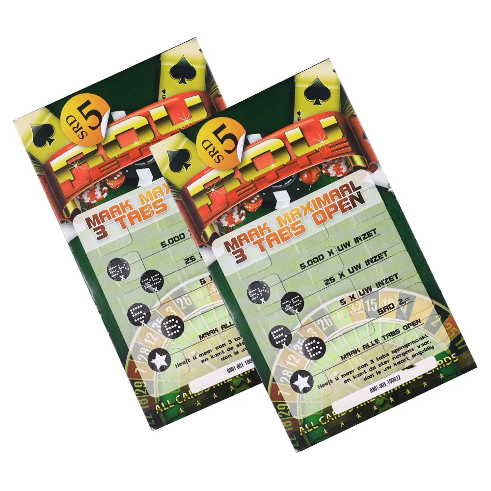 Code Pull Tab Card Professional Various Colors Digital Printing Quality Custom Pull Tab ...
