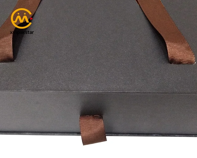Wholesale clothes packing custom logo product packaging paper slide drawer gift box with handle