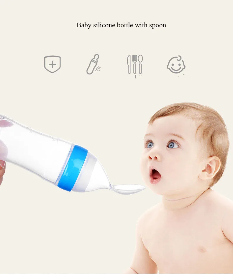 Bouteille D Alimentation Pour Bebe En Silicone Avec Cuillere Taille 90ml Pour Alimentation Nouveau Ne Qualite Alimentaire Prix Bon Marche Buy Biberon Avec Cuillere Biberon Biberon Product On Alibaba Com
