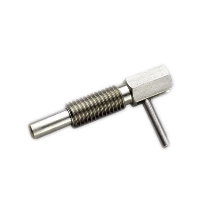 Hand Retractable Spring Plunger Knurled Knob Locking Nose With Nylon