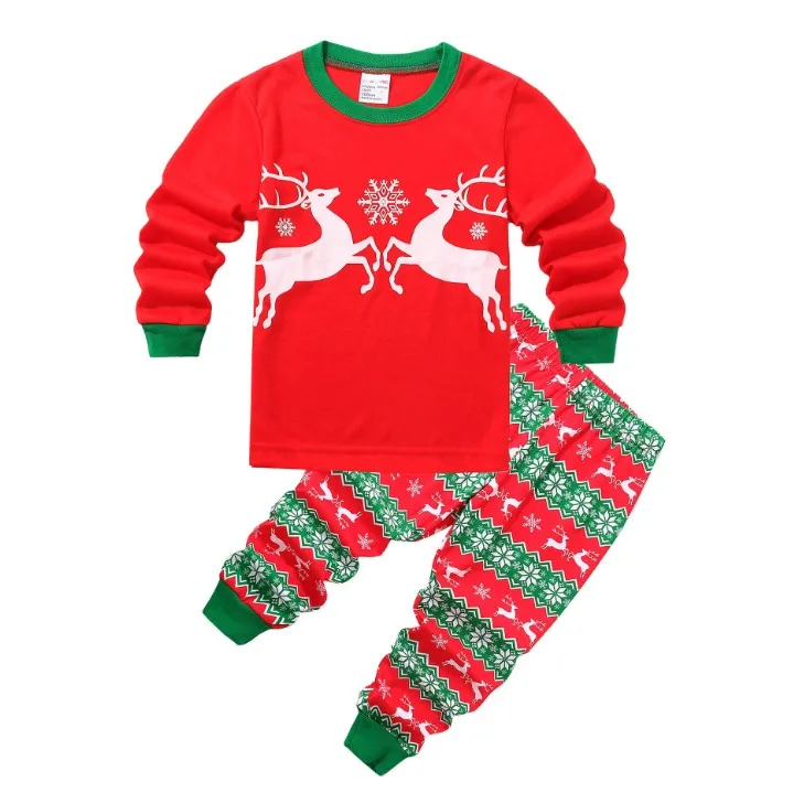 Wholesale Long Sleeve Kids Sleepwear Children Christmas Pajamas Fashion