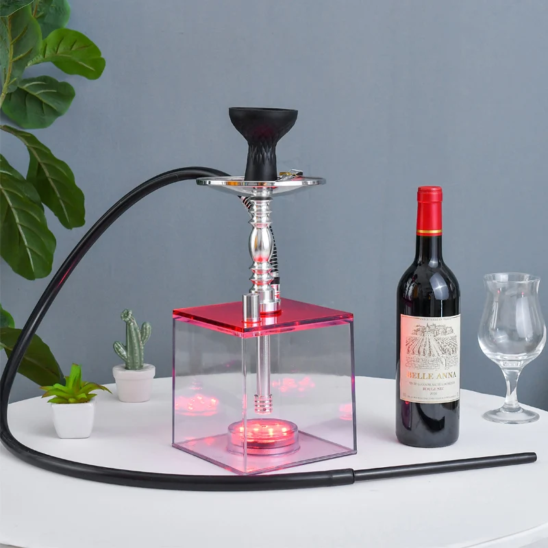 Wholesale Led Hookah Shisha Transparent Sheesha Chicha Cube Shisha
