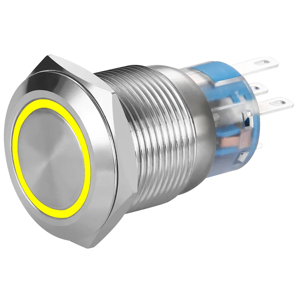 25 Amp Illuminated Dpdt Micro Latching Black Push Button Switch Buy