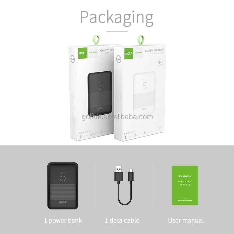 available GOLF 5000 Mah Power Bank Dual USB Slim Power Bank 5000mah external battery - ANKUX.COM