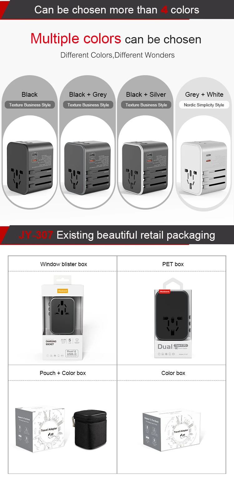 Wontravel New Arrival 33.5w Pd Double Typec Output Quick Charger Portable Usb Universal Charger