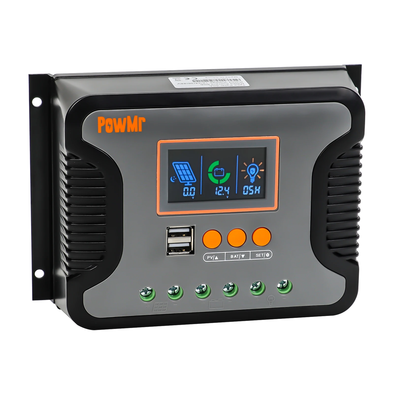 Powmr New Product Solar Charger Controller 30a 60a 80a 12v/24v/48v Pwm