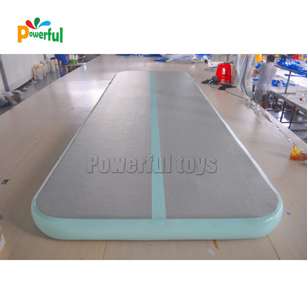 Top quality mint green gymnastic inflatable 6m airtrack mats for cheerleading