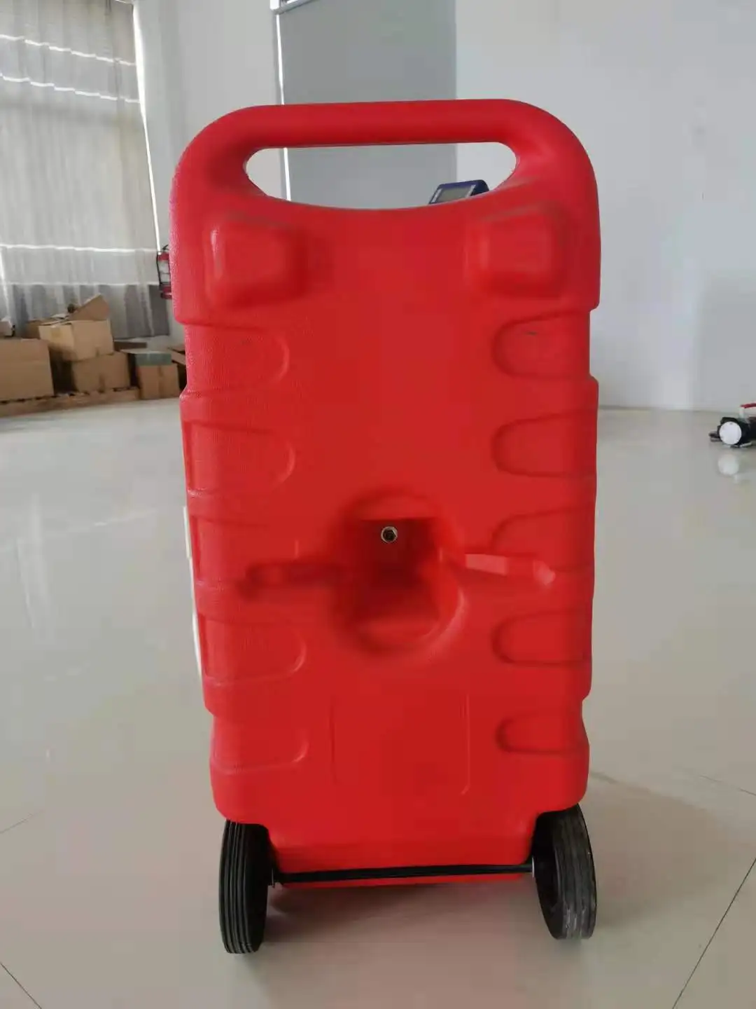 JP Fuel Tank/Fuel Gas Can with Plastic Fluid Transfer Pump and 14 Gallon Rolling Gas Can  