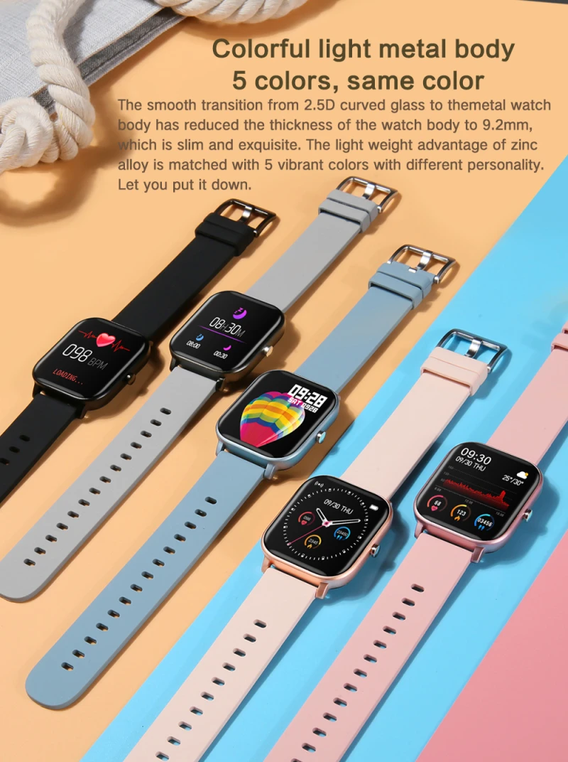 1.4 inch Smart Watch Men Full Touch Fitness Tracker Heart Rate Smart Clock Women Smartwatch P8 (3).jpg
