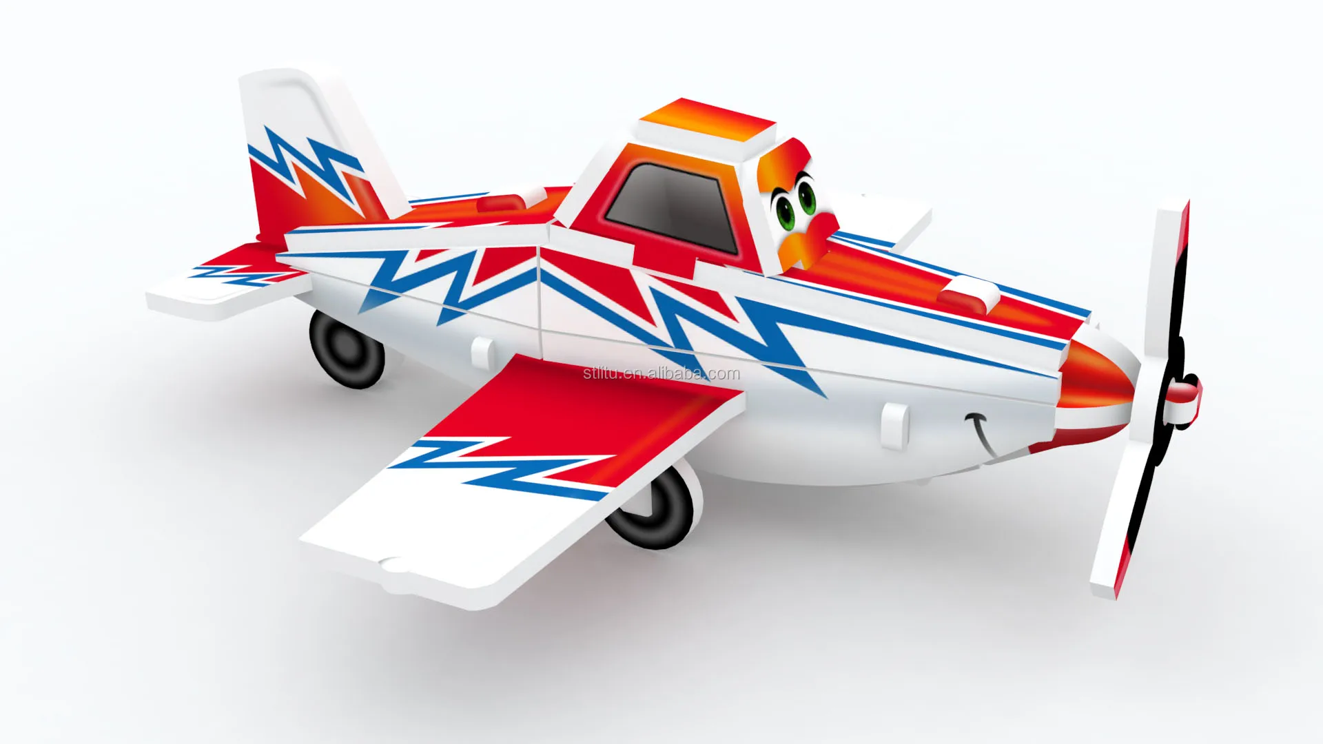 滑动飞机可爱飞机 3d 拼图儿童收藏玩具