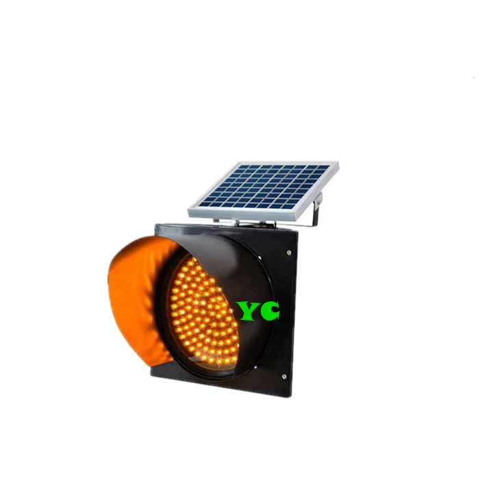 solar flashing yellow LED traffic road safety warning light