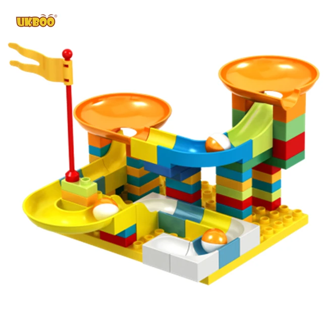Ukboo 70pcs Slide Block Big Particle Marble Race Runbuilding Blocks