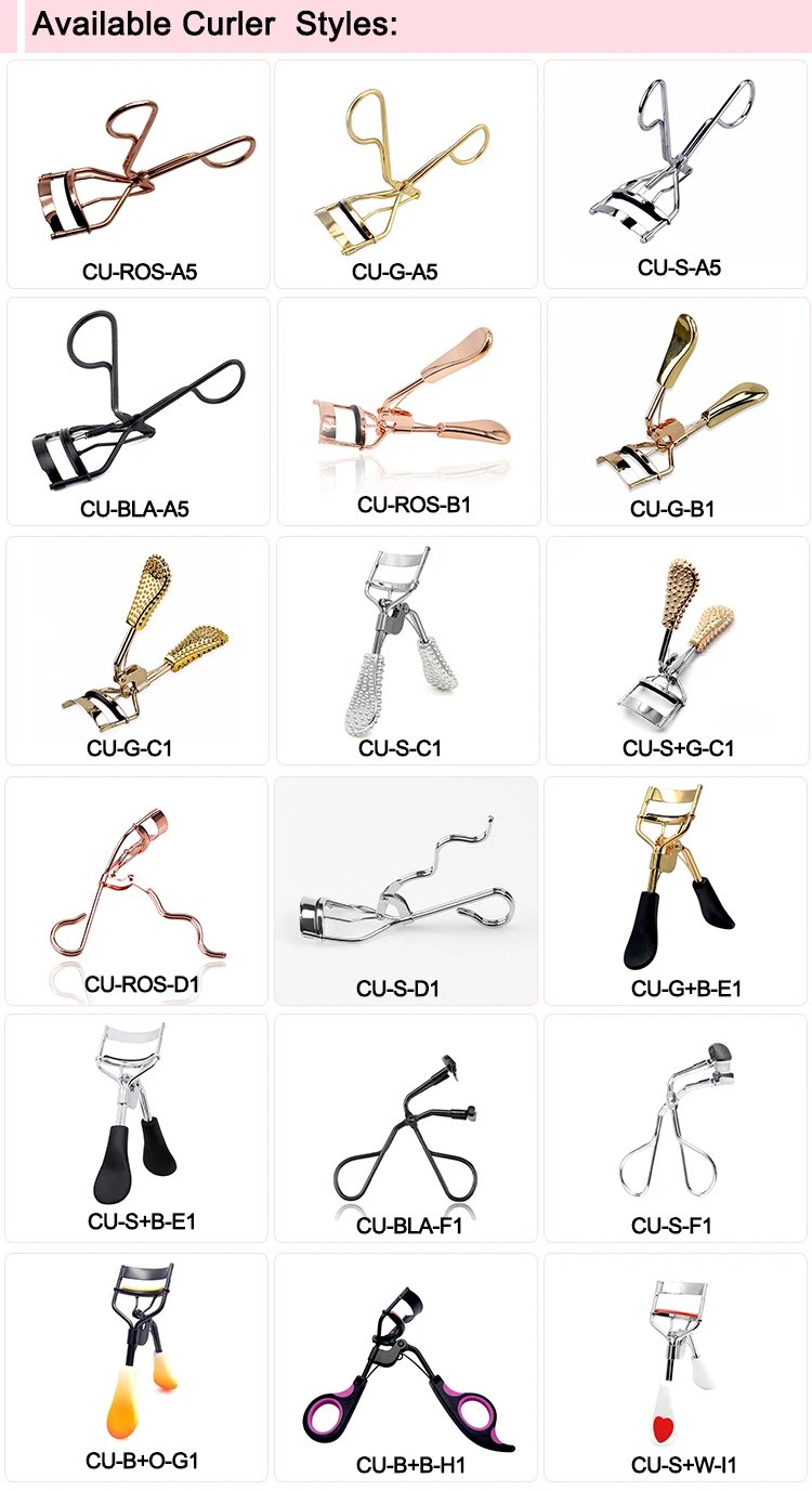 Muting Makeup Tools Vendor Wholesale Custom Logo Rose Gold Mini Eye Lash Lift Curler Private Label Eyelash Curler With Packaging