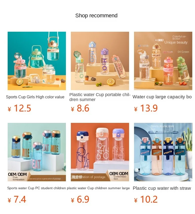 Unisex High-Temperature Resistant Tritan Sports Water Bottle Large Capacity Direct Drinking Gym Fitness Kettle Plastic Drinkware