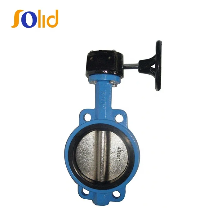 API 609 / ISO 5752 / BS 5155 Cast Iron Gear Box Operated Wafer Butterfly Valve
