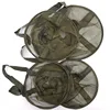 Portable Landing Net Fishing Net Dark Green Round Folding Fish Farming Cage, Fish Cage Net