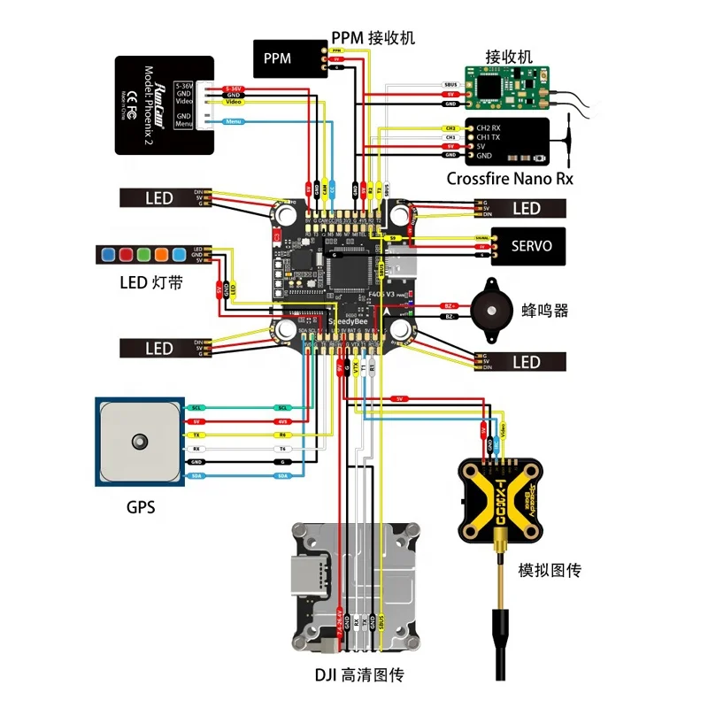  F405 V3 50A Electric Control Flytower 4-In-1 Electric Adjuster Bluetooth Wireless Fpv Traversal Machine F4 Flight Cont manufacture