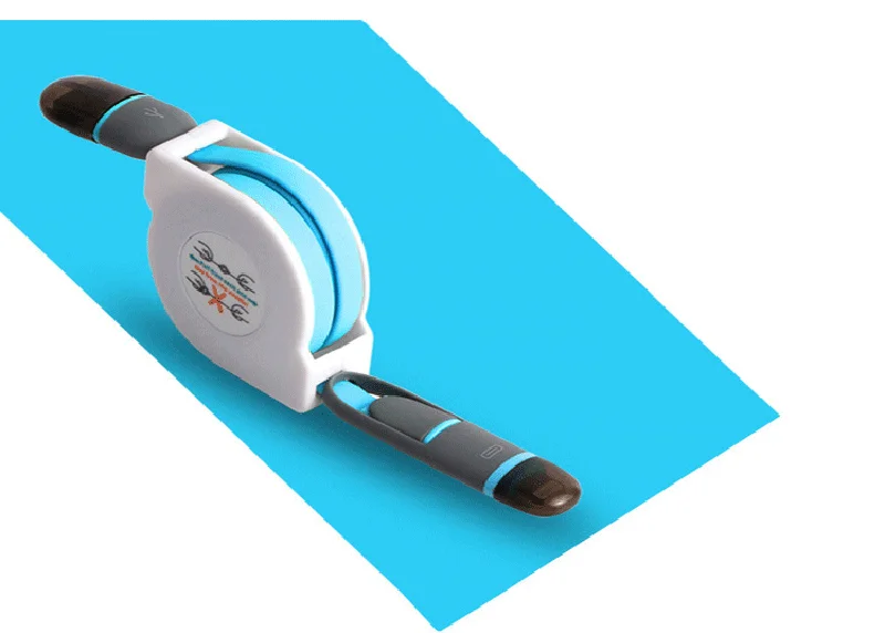 Factory directly 2 in 1 USB cable micro data cable OEM retractable usb cable - ANKUX.COM