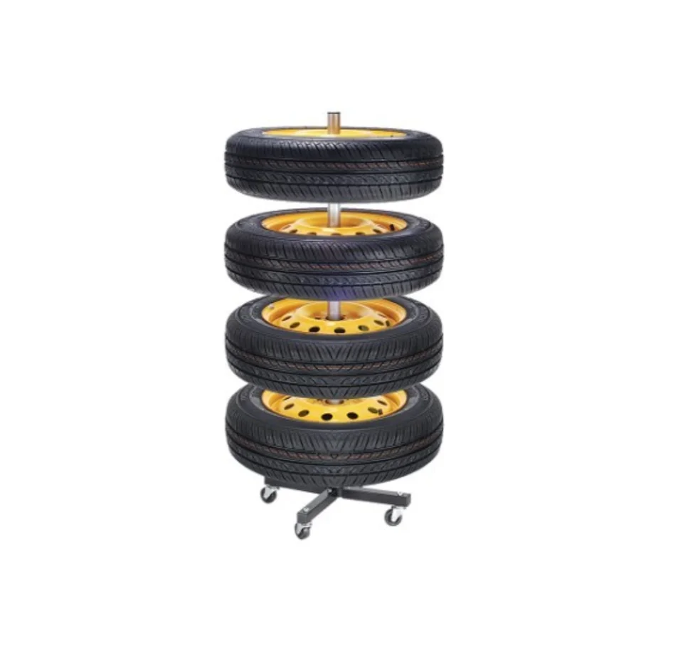 Hot Sale Factory Price Tyre Stand With 4 Wheels Display Stand Metal