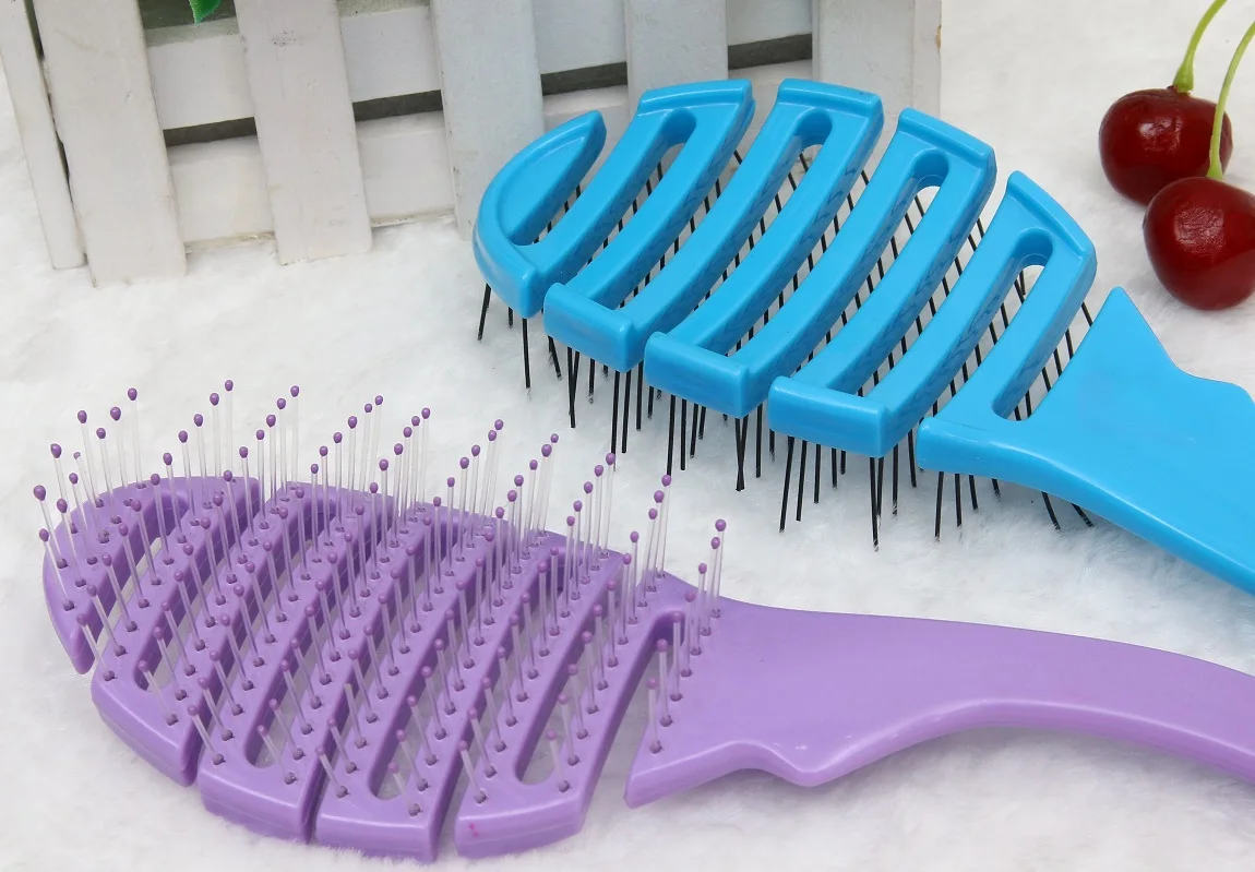 Professional Custom 3d Wave Curved Detangling Body Bath Shower Plastic