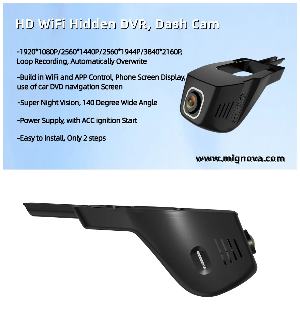 4k Hidden Dash Cam Dual 2k/4k/1080p Front And Rear Car Camera With G