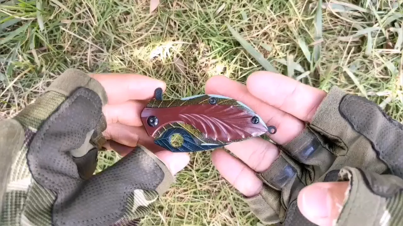 leaf shape cutter survival foldable small pocket edc folding