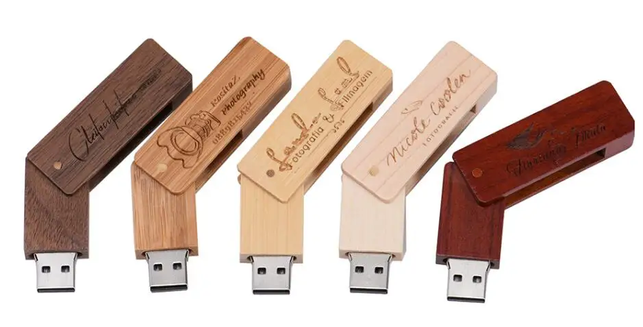 免费样品木质u盘带定制雕刻标志USB 2.0接口