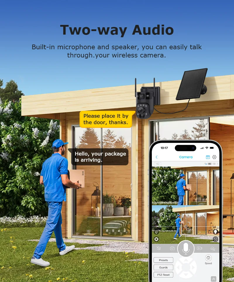 批发6MP双镜头户外高清子弹摄像机20x光学变焦4g太阳能夜视CMOS云