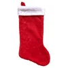 Custom Logo Plush Plain Red Santa Socks Traditional Christmas Stocking Santa Stocking plain christmas stockings