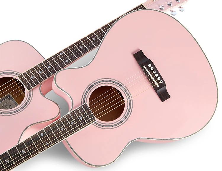 Amuky 41インチピンク固体topアコースティックギター工場wholesale Oem固体topアコースティックフォークギター Buy ピンク木製ギター ピンクアコースティックギター 固体トップギター Product On Alibaba Com