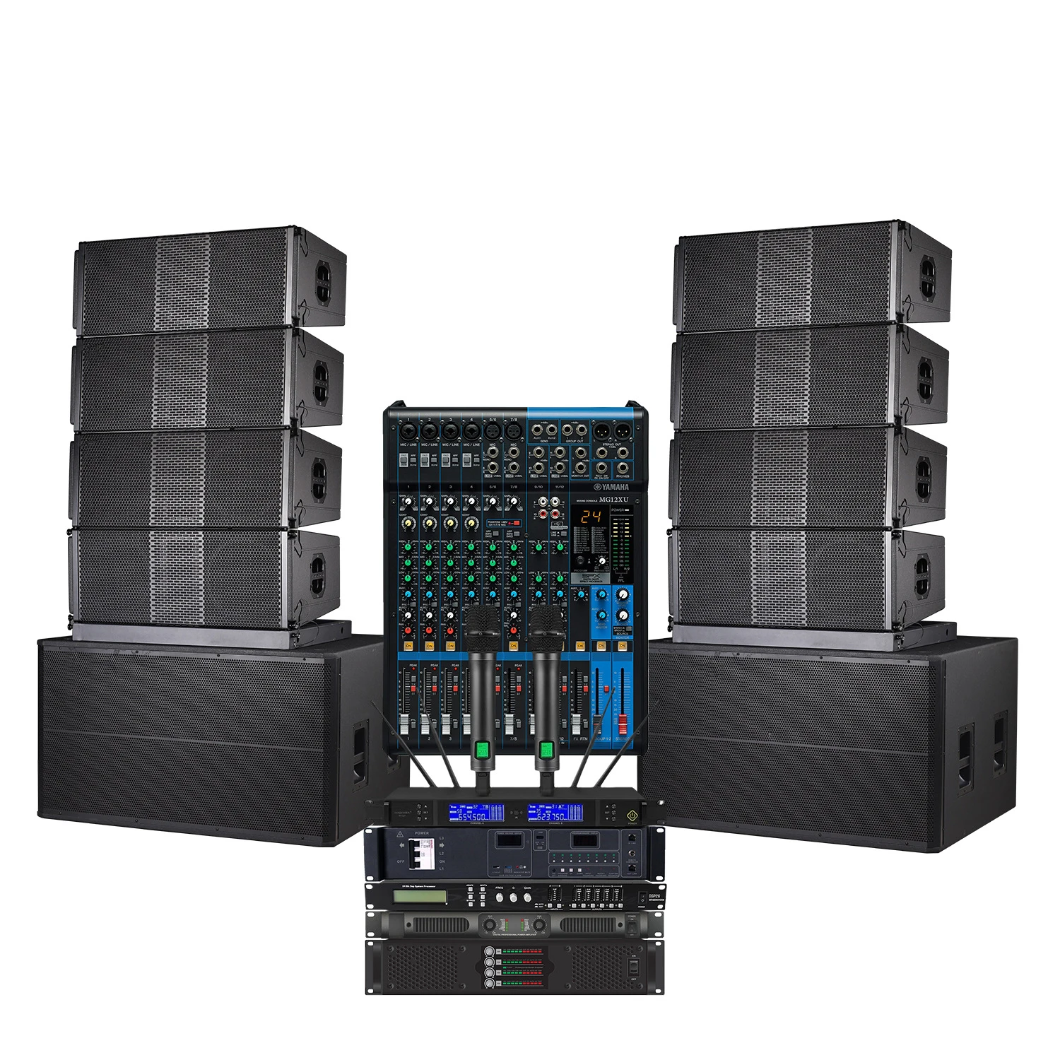 Dual 18inch Subwoofer Line Array Speaker System - High Quality Sound