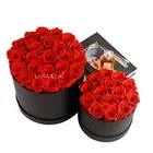 Real Touch Red Rose Stabilise Eternel Eeuwige Dry Preservative Long Life Flowers In Box Of Roses