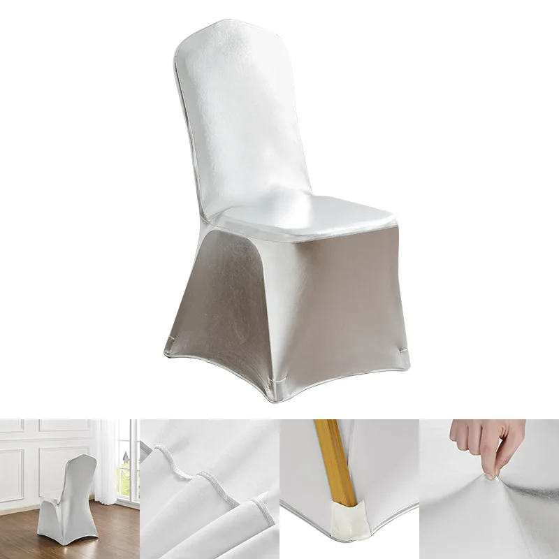 High-End Gilded Gold Elastic Four-Corner Chair Cover for Hotel Wedding Banquet Scenes Factory Direct Supply