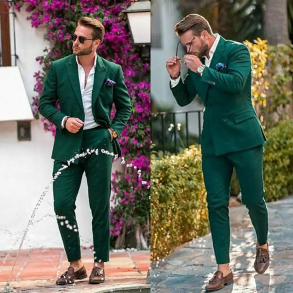 2024 Slim Fit Business Suits Men Summer Clothing 2 Pieces Classic Men's Suit Men's Wedding Bridesman Dress Set