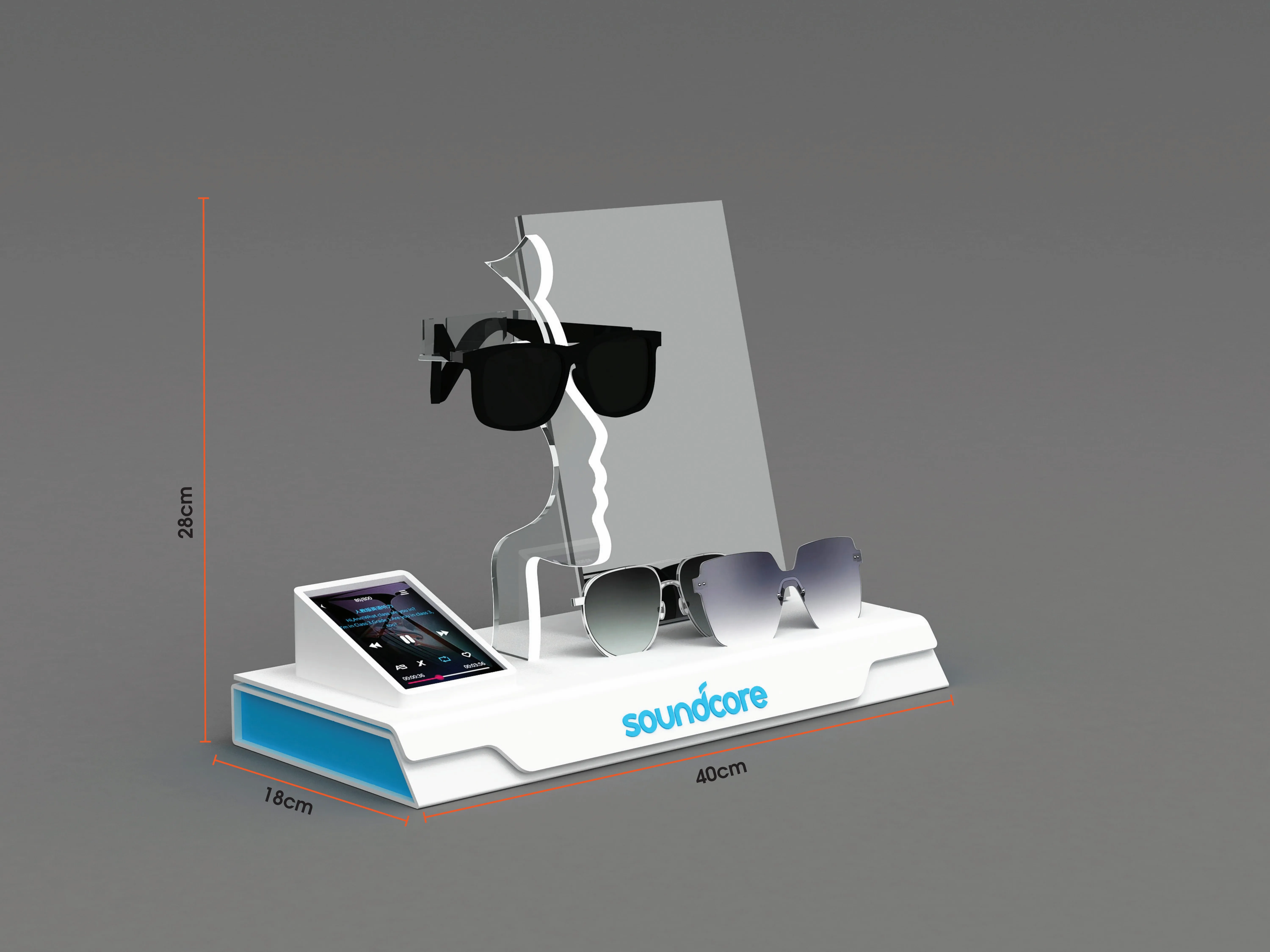 New Design Acrylic Eyeglasses Display Rack Multiple Tiers For