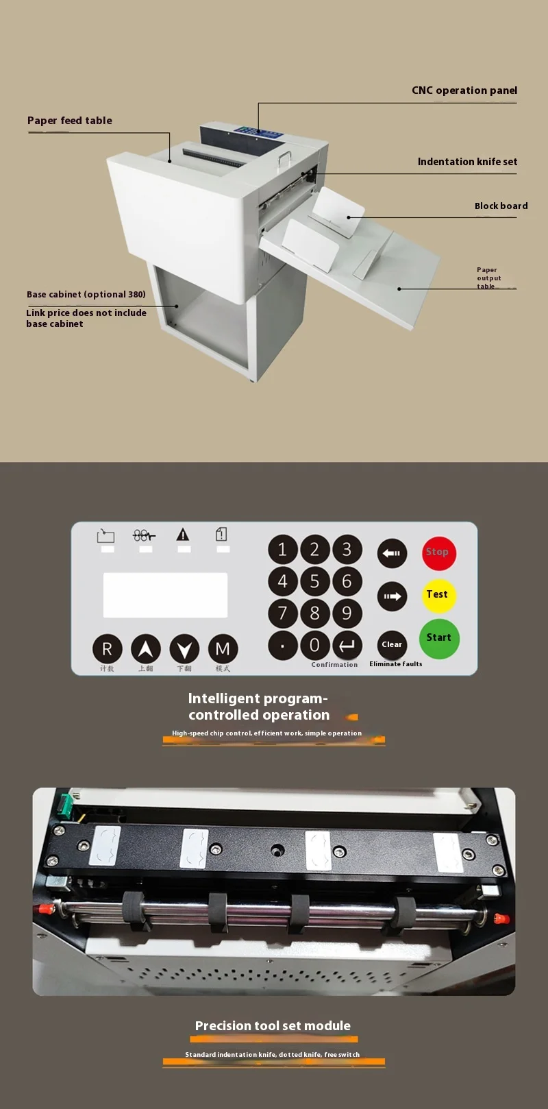 370Y Digital Manual Paper Creasing Machine New Condition with Adjustable Depth for Dotted & Solid Lines Creasing